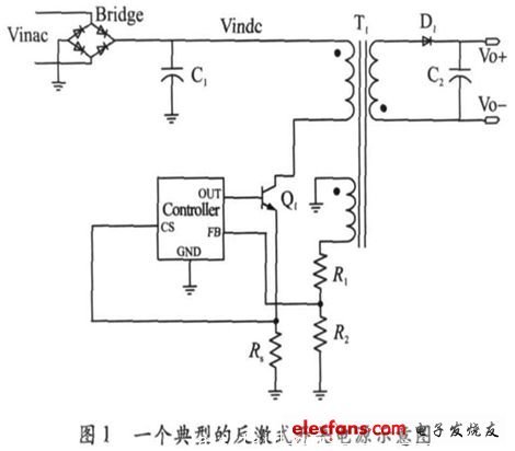 反激式開關(guān)電源示意圖